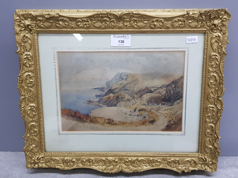 A Victorian watercolour attributed to John Ritchie (RA) 'A Guernsey Bay' C1880, inscriptions verso