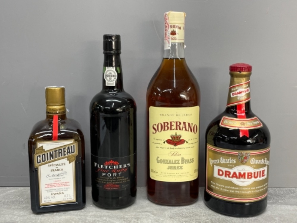 Alcohol x4 including Port, Brandy