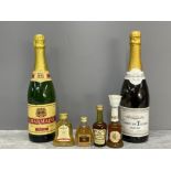 Alcohol miniatures including Bells whisky and 2 x Demi-Sec