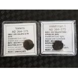 2 Roman Imperial coins 364-375 A.D, Valens and Valetinian I