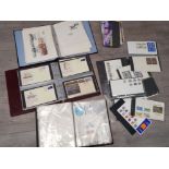 Box of vintage Royal Mail First day covers, 3 albums and loose