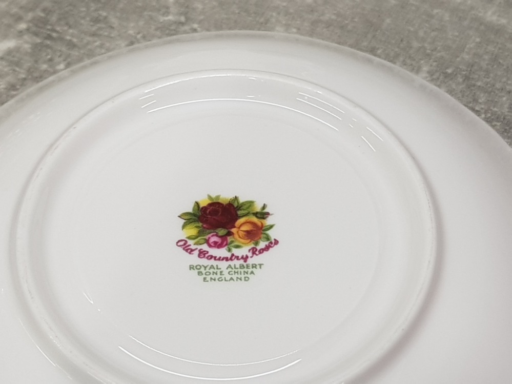 Royal Albert Old Country Roses tea service for 12, one tea plate missing. - Image 2 of 2