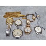 Two gents Rolex style wristwatches, together with other gents wristwatches and two ladies cocktail