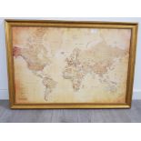 A map of the world print 59 x 90cm