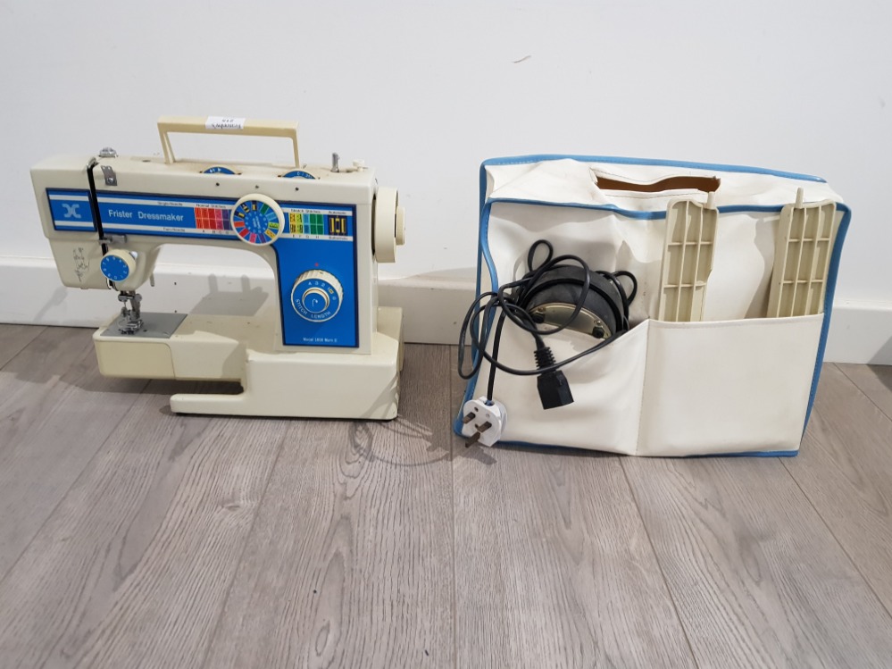 A Frister Dressmaker twin needle sewing machine.