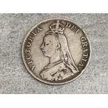 Silver 1890 Queen Victoria jubilee head double florin coin