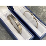 Silver Torq bangle and Silver bracelet, both boxed, 12.5G