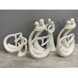 7 all white figures from the circle of Love collection baby blessings boy and girl, devotion etc