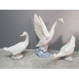 A Nao swan and two geese.