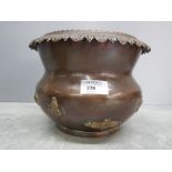 A Victorian copper and brass jardiniere reg no 517278,16.5cm high.