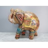 A hand painted pottery Indian elephant 20.5cm high.