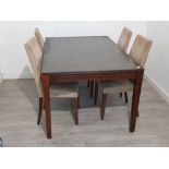 Large modern extending dining room table and 4 chairs 160x100cm