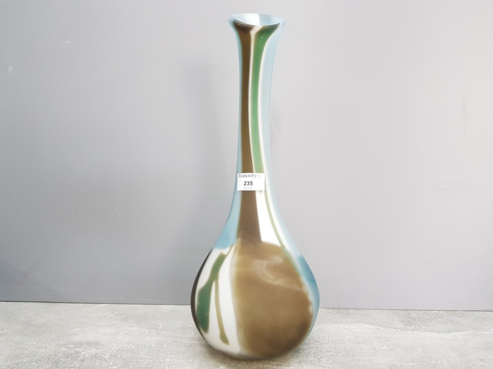 A Mdina slender neck studio vase, dated '06 41cm high.