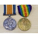 Medals WWI pair of silver medal and victory medal awarded to PTE (private) R.S. Johnson, royal