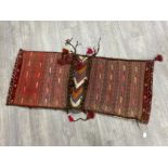 Antique Afghan Baluch double camel bag, 127x53cm