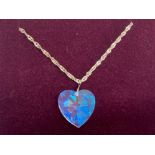 Crystal heart shaped pendant on stylish silver chain, boxed