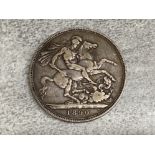 Great Britain 1890 Queen Victoria silver crown coin, good condition