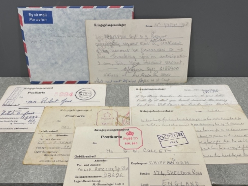 Collection of 6 “Postcards” from WW2 allied prisoners of war to home