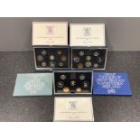 Royal mint UK proof coin sets 1979,82,83,85 and 1986 all complete in original cases