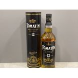 Tomatin single highland Malt scotch whisky. (Unopened & in original box) aged 12 years