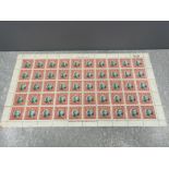 Stamps - China 1940-41 $5 Dr Sun yat sen sheet of 50 on watermark paper unmounted