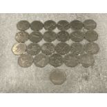 50p Olympic coins 2012 x 24 including Football offside rule