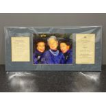 Autographs - Royalty. Matted display of Queen mother and 2 Daughters Elizabeth and Margaret together