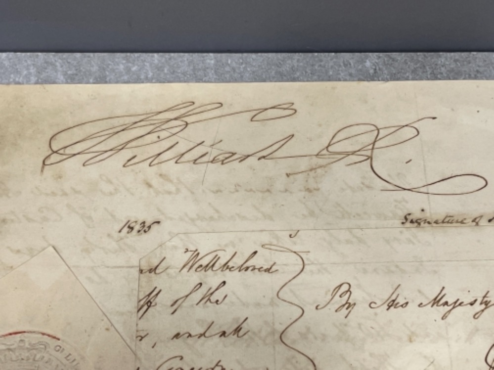 Royalty - part document dated 1835 signed by King William IV (1765-1837) - Image 2 of 5