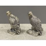 Pair of silver plated Eagle condiments