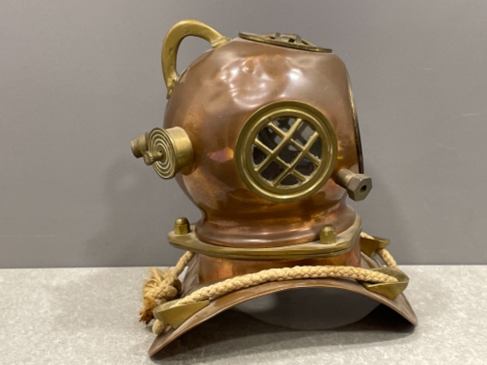 Copper and brass divers helmet (desktop) - Image 2 of 3