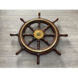 Original ships wheel by John Hattie & Co ltd Greenock. (91cms)