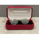 Pair of Sterling silver Golfing style cuff links