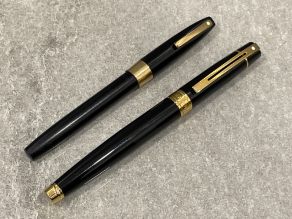 2 x Black and Gold Shearfer pens