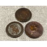 Coins Charles III Halfpenny coins x3 (1805,1806 & 1813)