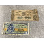 Vintage U.S military banknote and U.S banknote 1863 - 50 cent (Montgomery,Alabama)