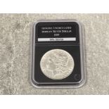 Coin USA 1889 Morgan silver $1 nice condition in slab