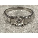 18ct white Gold Diamond solitaire ring. Approx .60cts size M 2.6g