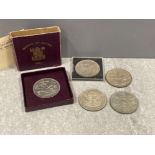 Coins British Crowns x 5. 1935 silver jubilee, 1937 Coronation, 1951 Festival, 1953 Coronation and