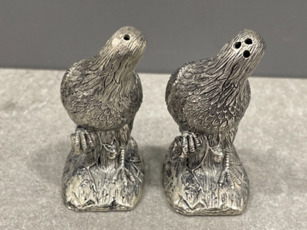 Pair of silver plated Eagle condiments - Image 3 of 4