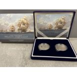 Coins UK Royal mint 2005 Nelson Trafalgar 2 coin silver proof set in original case with certificate