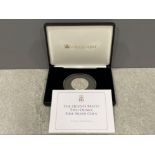 Silver 2 ounce Queens Beasts 2016 £5 coin with certificate in presentation case