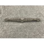 Art Deco Platinum and diamond set brooch 3.3g