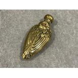 18ct gold plated perfume bottle in the form of a Bird with Ruby eyes