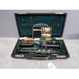 A Howarth of London oboe in ebony and silver plated metal mounts, no C0624, in fitted case.