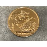 22ct gold 2014 full sovereign coin unc