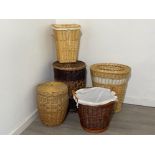 5 large wicker linen baskets