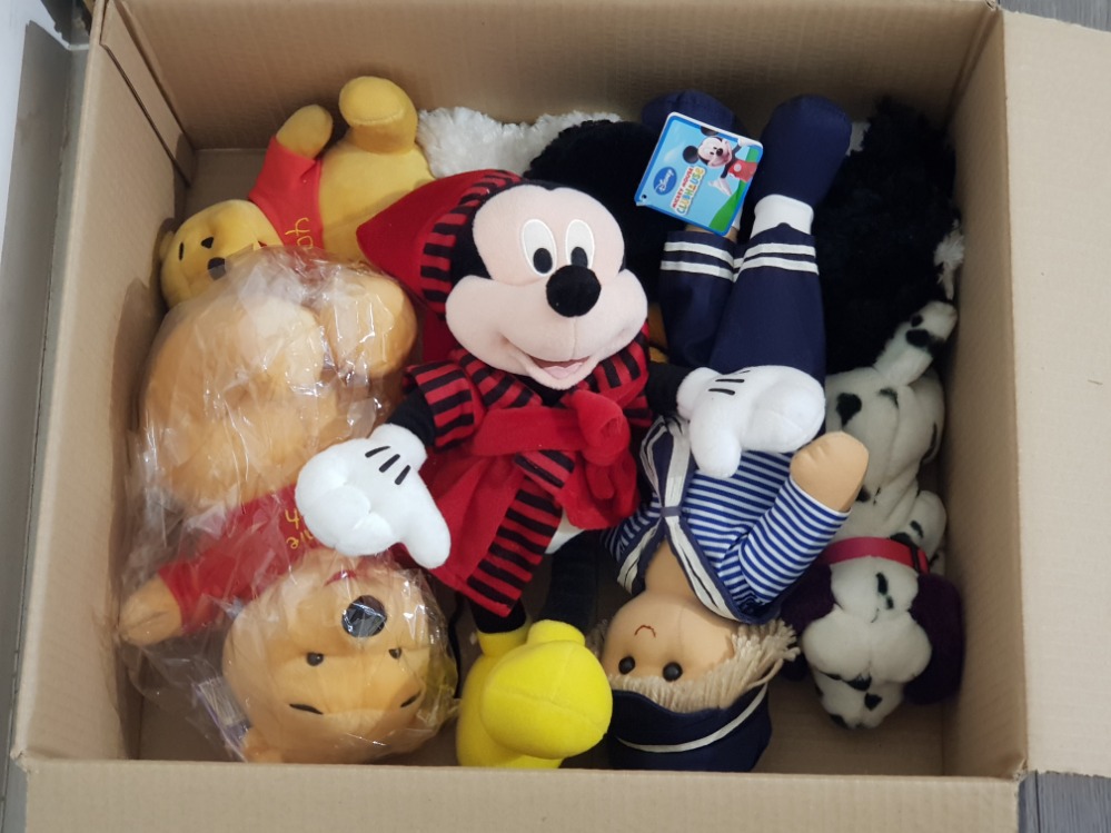2 boxes of cuddly toys including walt Disney Mickey mouse, winnie the pooh, teddies etc - Image 3 of 3