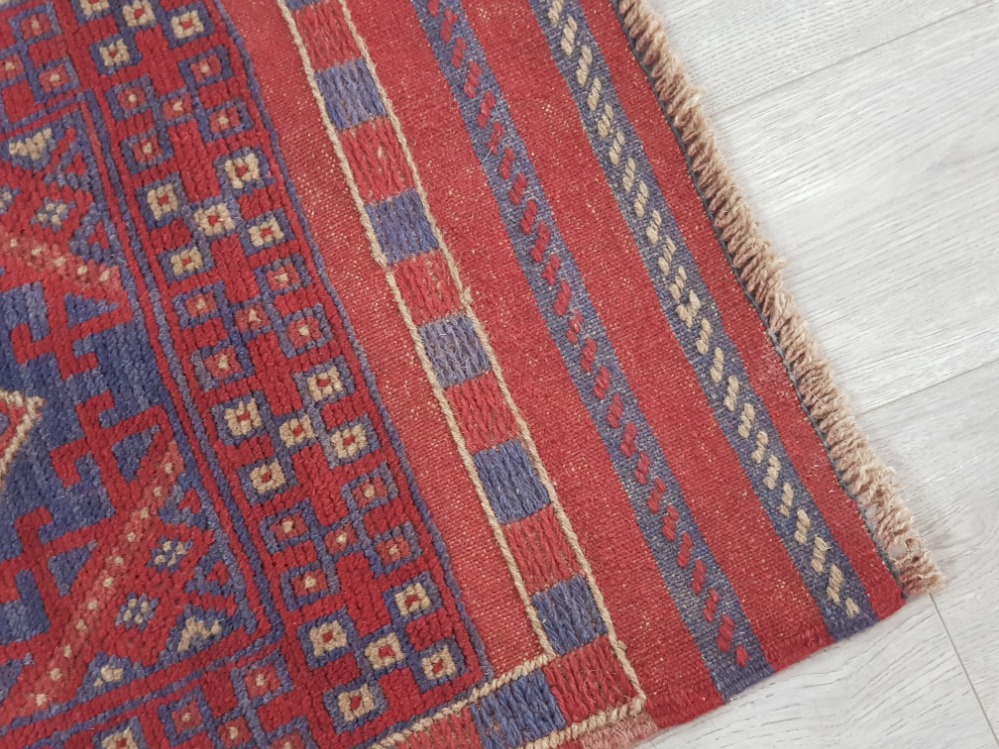 Fringed handmade Afghan Maswani runner rug, 242x58cm - Image 2 of 3