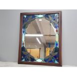 A Tiffany style wall mirror with dragonfly decoration 79 x 63.5cm