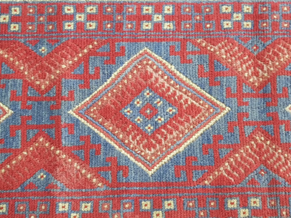 Fringed handmade Afghan Maswani runner rug, 242x58cm - Image 3 of 3